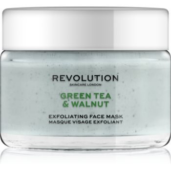 Revolution Skincare Green Tea & Walnut mască facială exfoliantă, pentru curățare